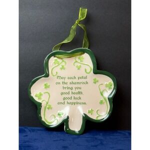 Irish Blessings‎ clover shamrock ceramic hanging wall plaque ornament
